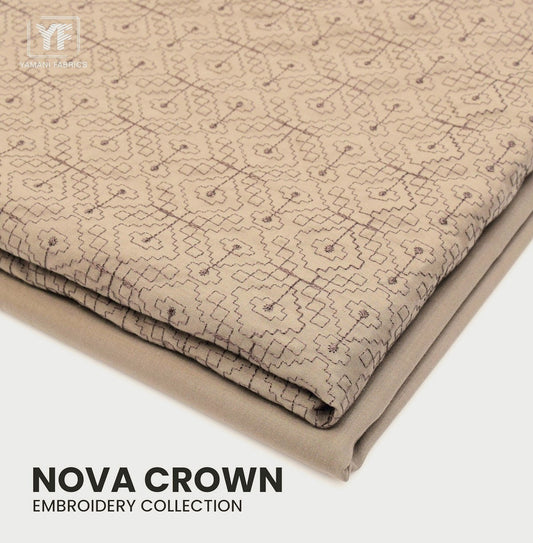 Gents Unstitched wash n wear Embroidery Suit (nova crown)skin