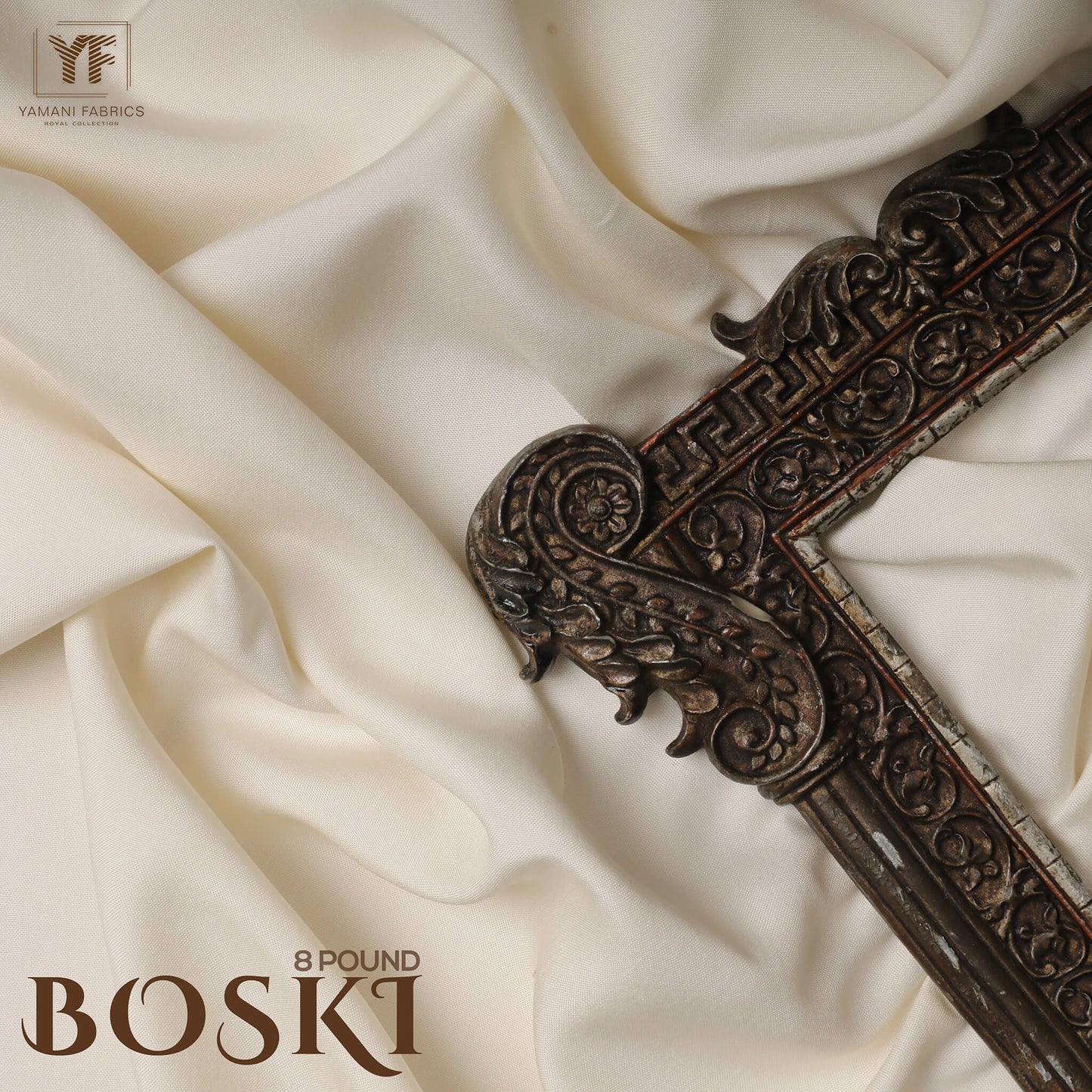 Mens Unstitched Classic 8 Pound Silk BOSKI Cream 