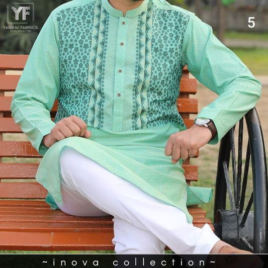 Mens Unstitched Soft Cotton Fabric Kurta Shalwar (INOVA 5)