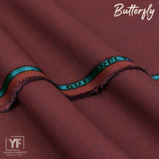 Wash n Wear Unstitched Men Fabric suit (Butterfly 05) Maroon