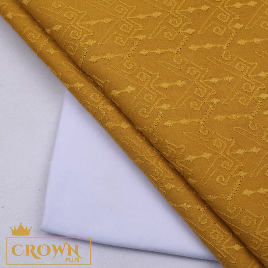 Gents Unstitched Cotton Embroidery Suit (Crown Plus 21)